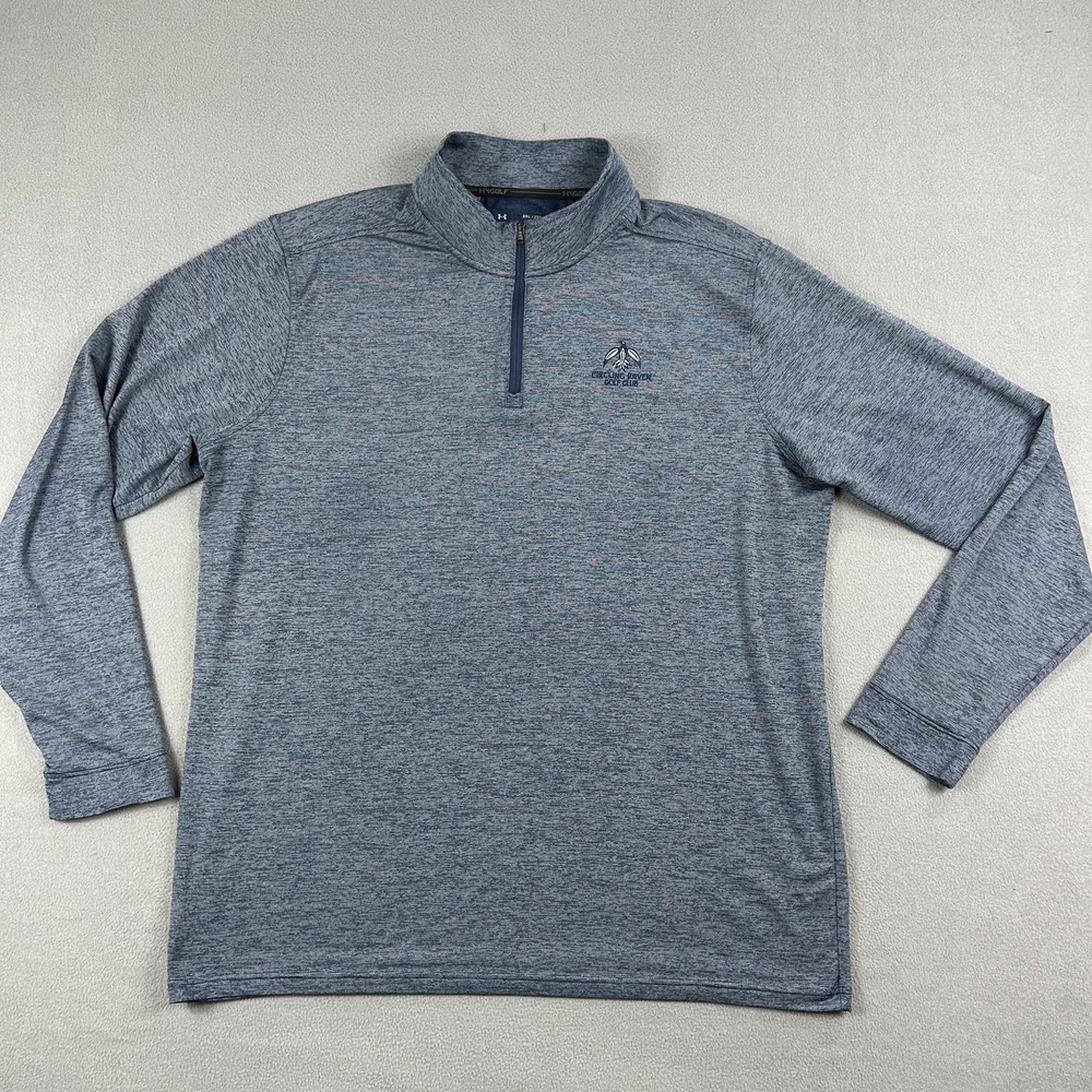 Under‎ Armour Pullover Mens 2XL Blue 1/4 Zip Golf Performance Long Sleeve